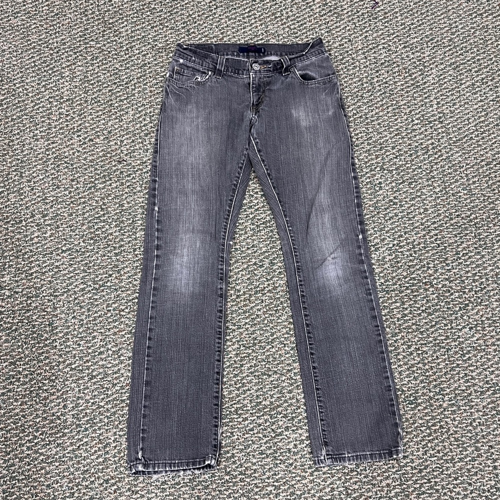 Levi’s Light Gray 504 Tilted Ripped Straight Leg Jeans Size 3 Women’s
